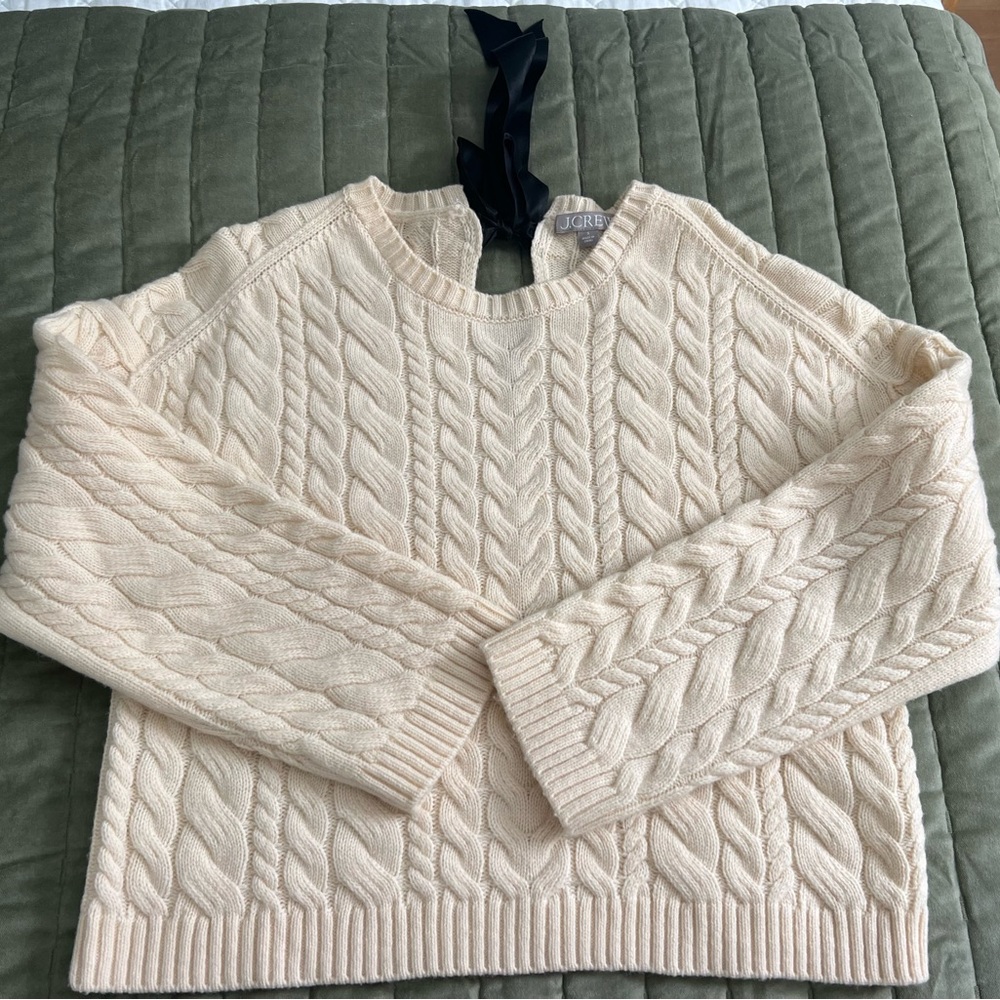 J.Crew Cream Cable Knit Sweater